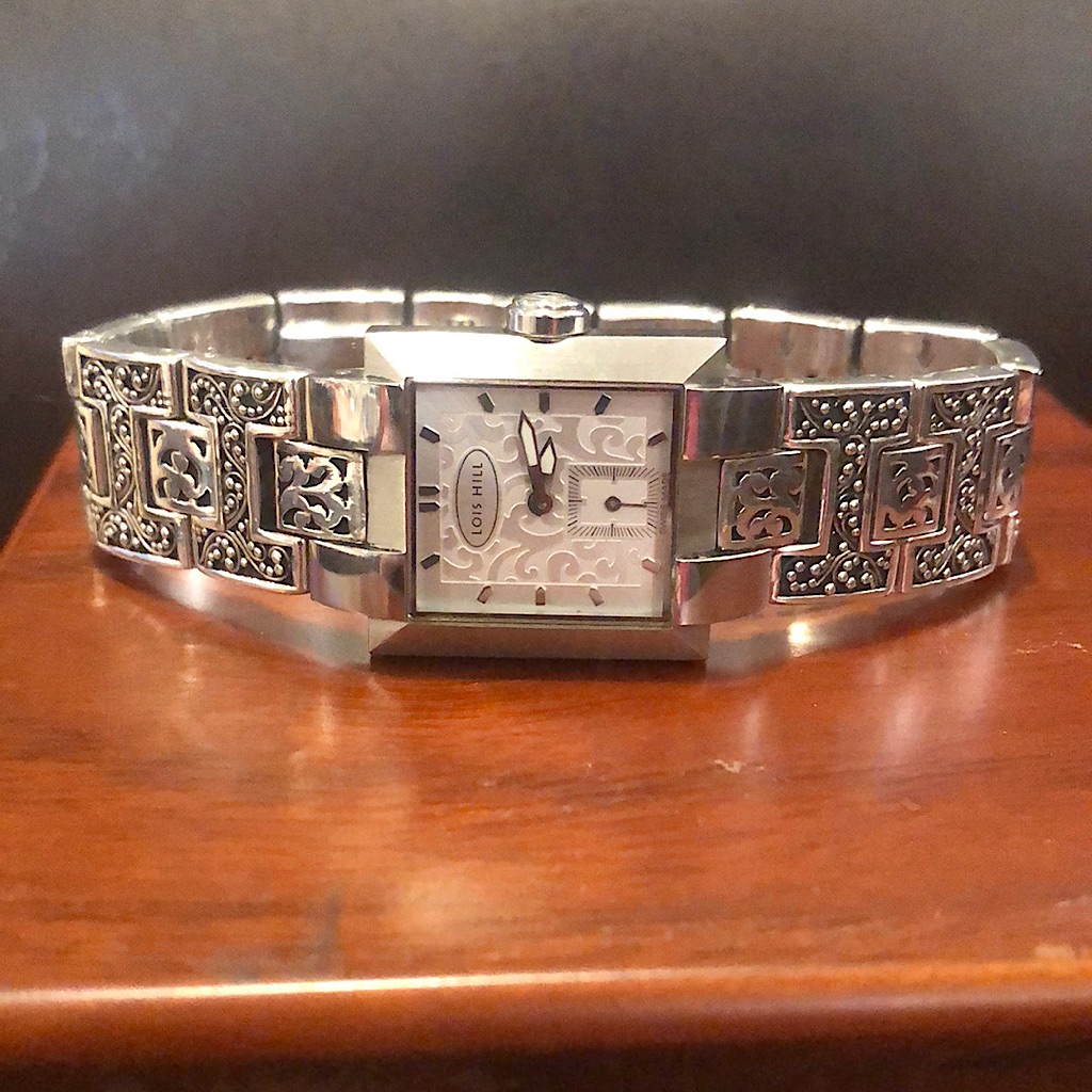 Lois Hill Sterling Silver Watch Square Face Silver Band
